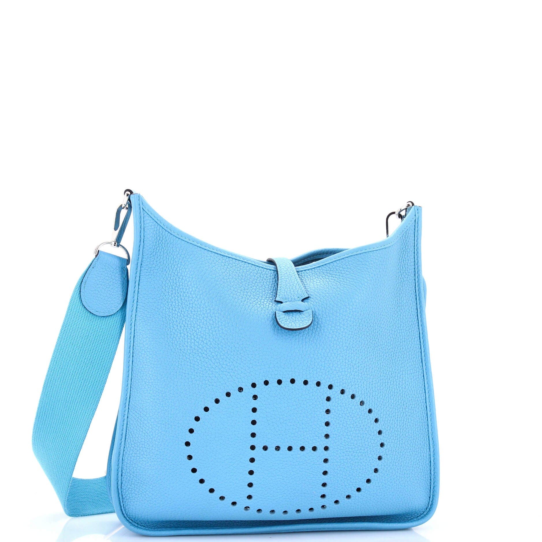 Pre-Owned Hermes Evelyne Bag Gen III Clemence PM, Alternate, color, Bleu Du Nord