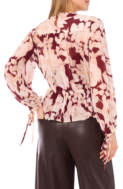 Parker Cierra Peplum Top In Burgundy