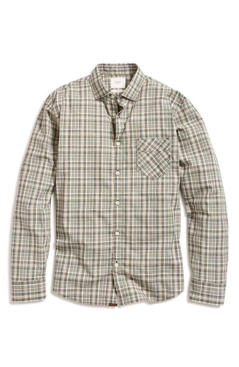 Billy Reid John Standard Fit Plaid Cotton Madras Button-Up Shirt, Main, color, Scarab
