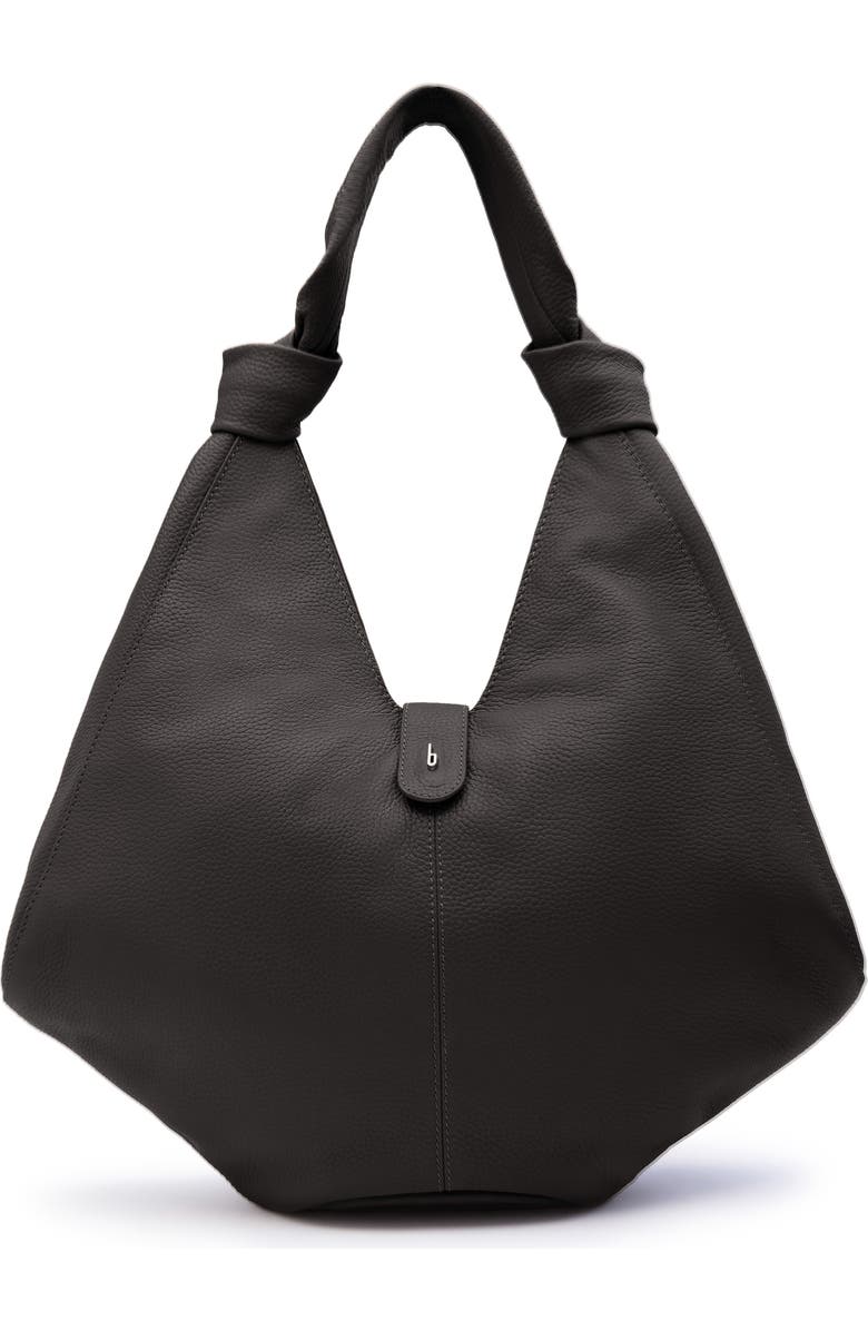 behno Large Nelli Pebble Leather Hobo Bag, Main, color, Black