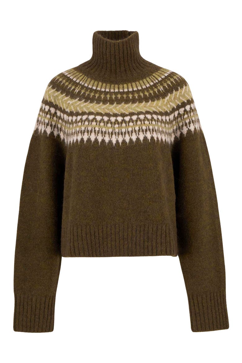 Lorrie Fair Isle Wool & Alpaca Blend Sweater, Alternate, color, BROWN MULTI