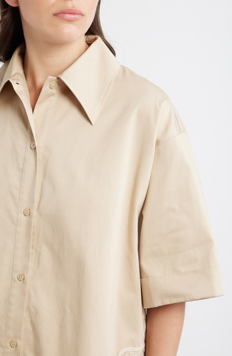 BOSS Orange Balembroi Button Front Top, Alternate, color, Soft Sand