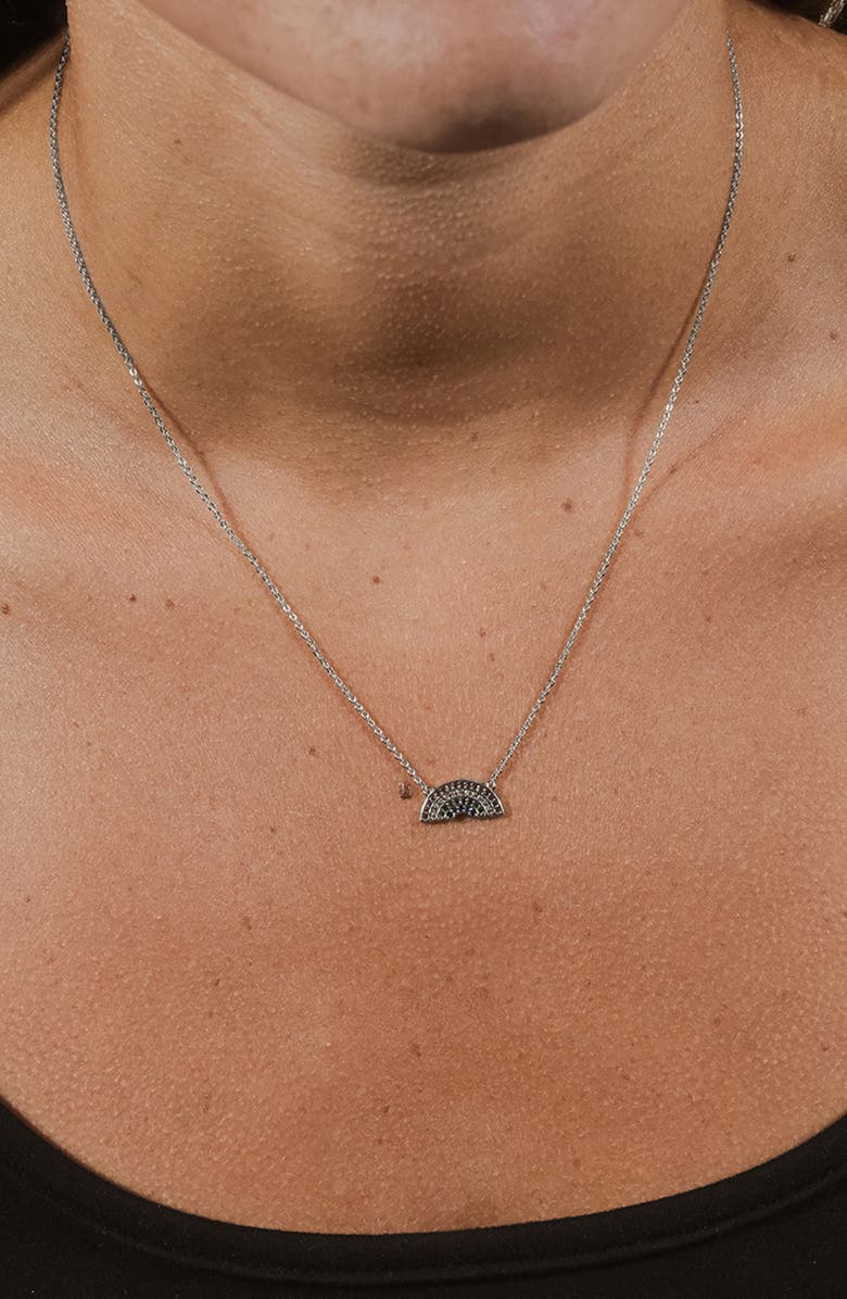 Sterling Forever Shades of Rainbow Cubic Zirconia Pendant Necklace, Alternate, color, Silver