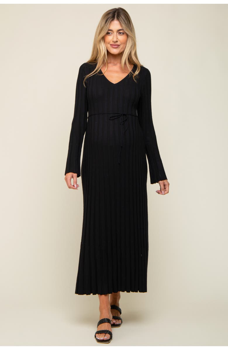 PinkBlush Ribbed Knit Maxi Dress, Alternate, color, Black