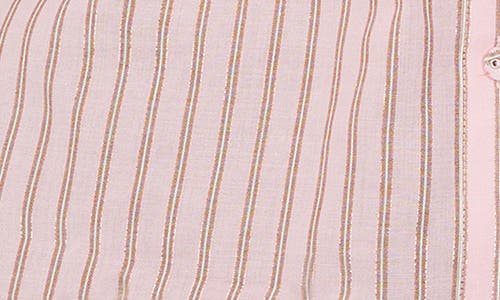 Foxcroft Natalie Glitzy Stripe Cotton Blend Button-up Shirt In Pink