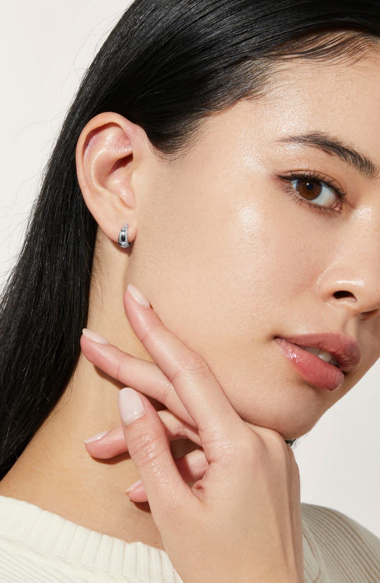 Ana Luisa Bold Huggie Hoops - Nate, Alternate, color, Silver