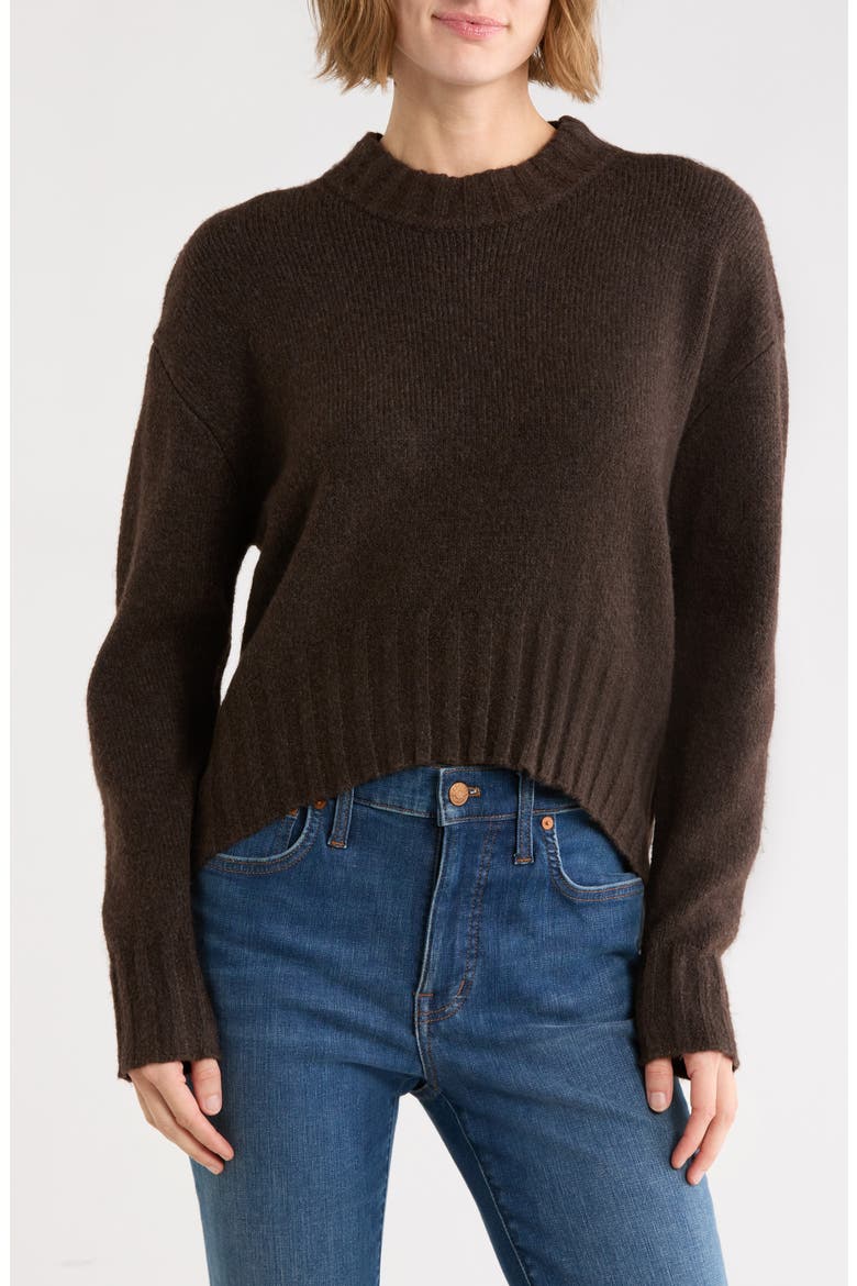 Homespun Lightweight High-Low Sweater, Main, color, DARK CHOCOLATE