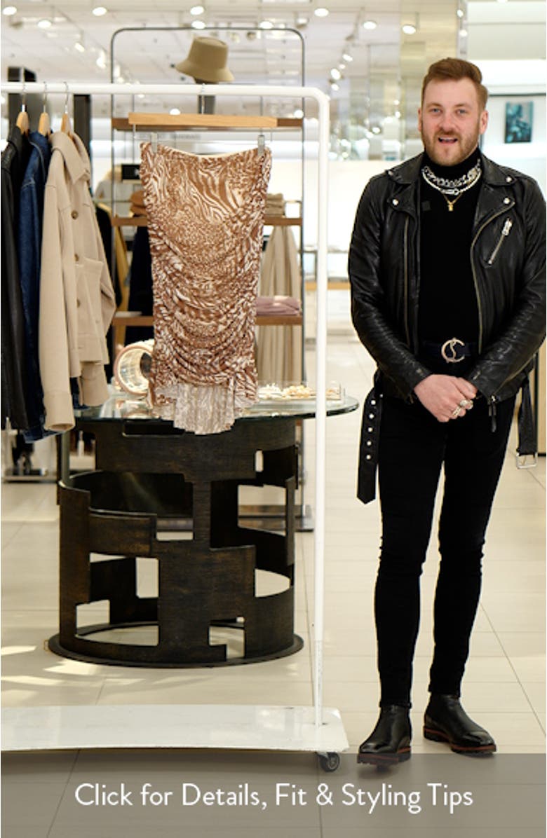 Ronica Ruched Mesh High-Low Skirt, sales video thumbnail