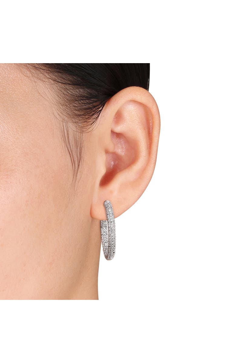 Julianna B. Diamond Hoop Earrings 10k White Gold, Alternate, color, 