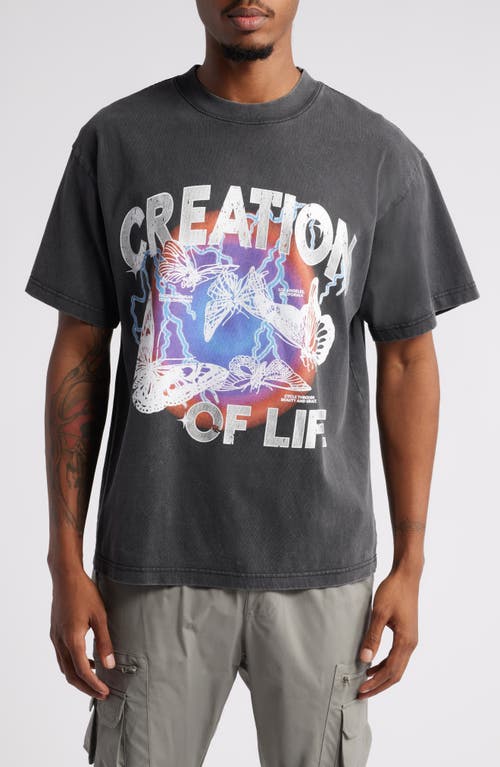 PacSun Creative Graphic T-Shirt in Washed Black 