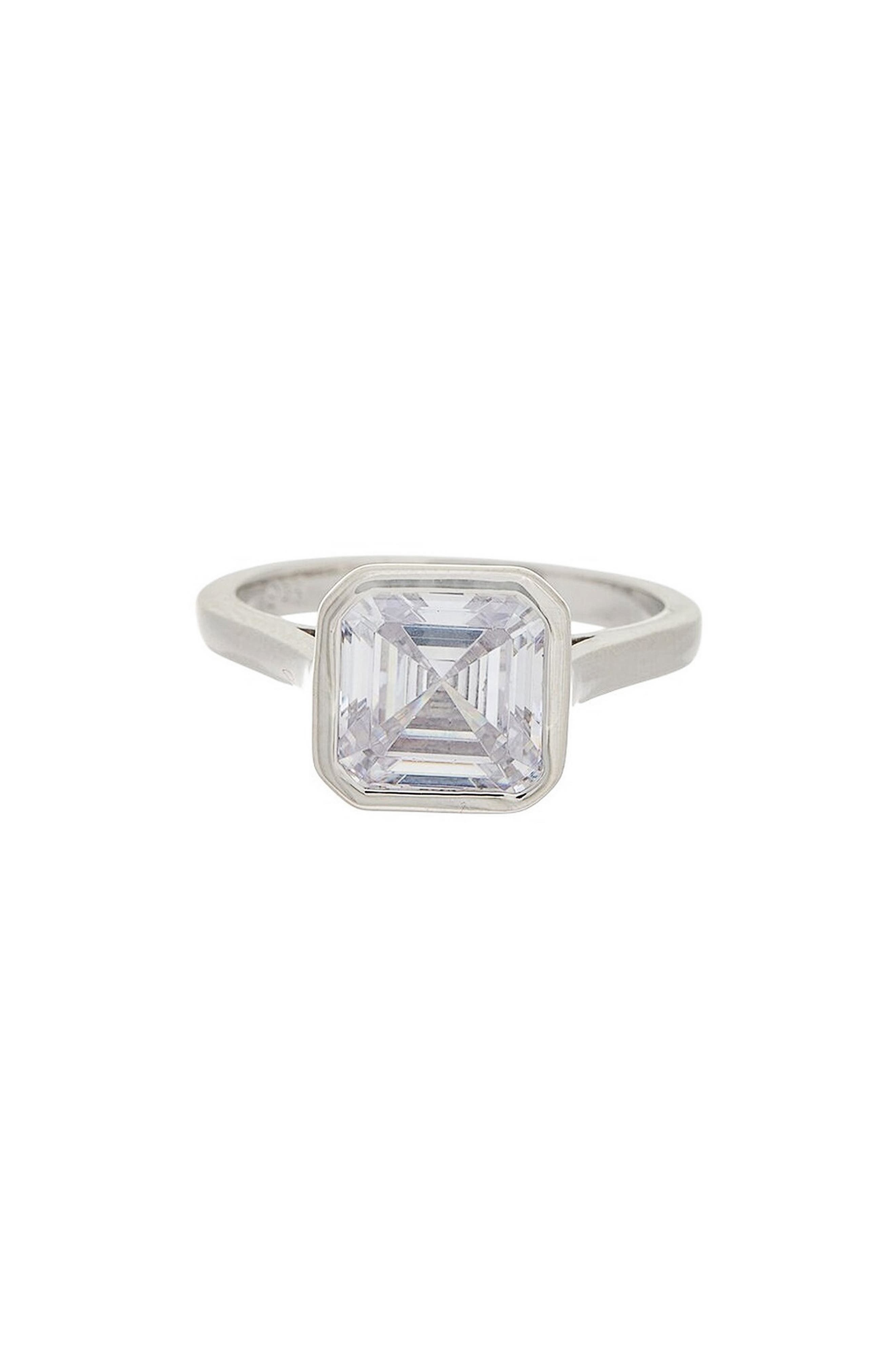 White Topaz Bezel Set Ring