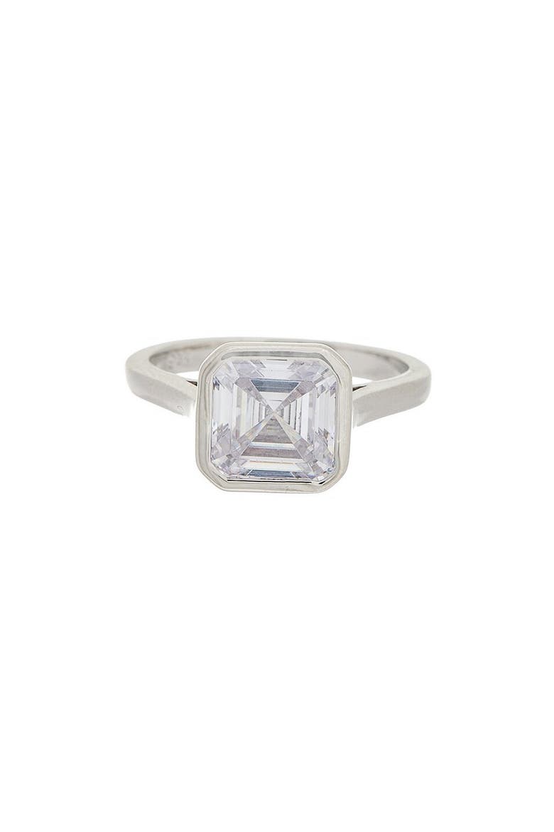 White Topaz Bezel Set Ring, Main, color, SILVER