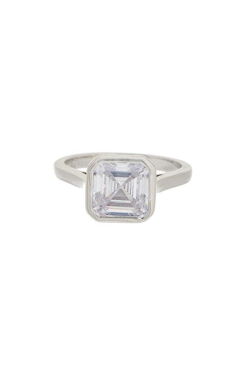 White Topaz Bezel Set Ring