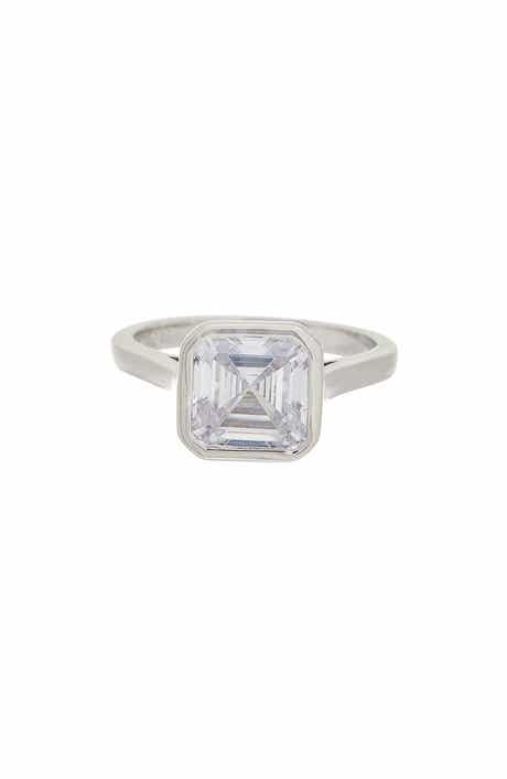 White Topaz Bezel Set Ring