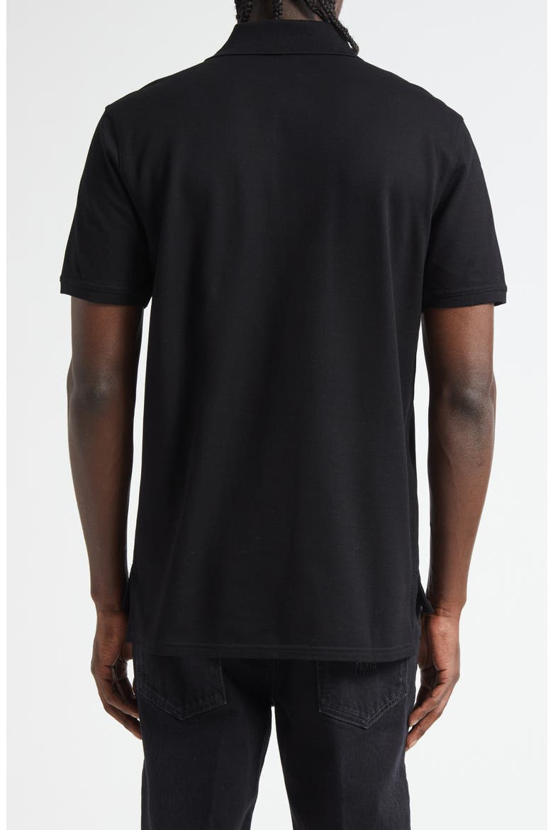 Logo Patch Regular Fit Cotton Piqué Polo, Alternate, color, BLACK