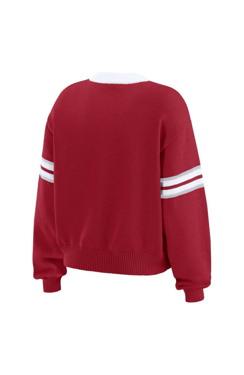 WEAR by Erin Andrews Women's WEAR by Erin Andrews Crimson Alabama Crimson Tide Lace-Up Pullover Sweater, Alternate, color, Crimson