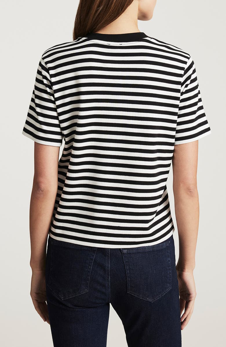 Mavi Jeans Stripe Short Sleeve Pocket T-Shirt, Alternate, color, Black White Stripe