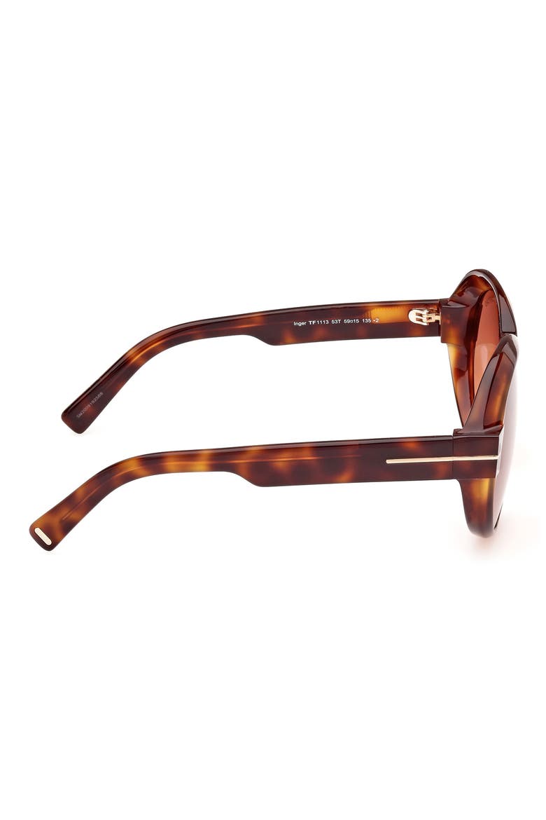 Inger 59mm Round Sunglasses, Alternate, color, HAVANA / T LOGO / BURGUNDY