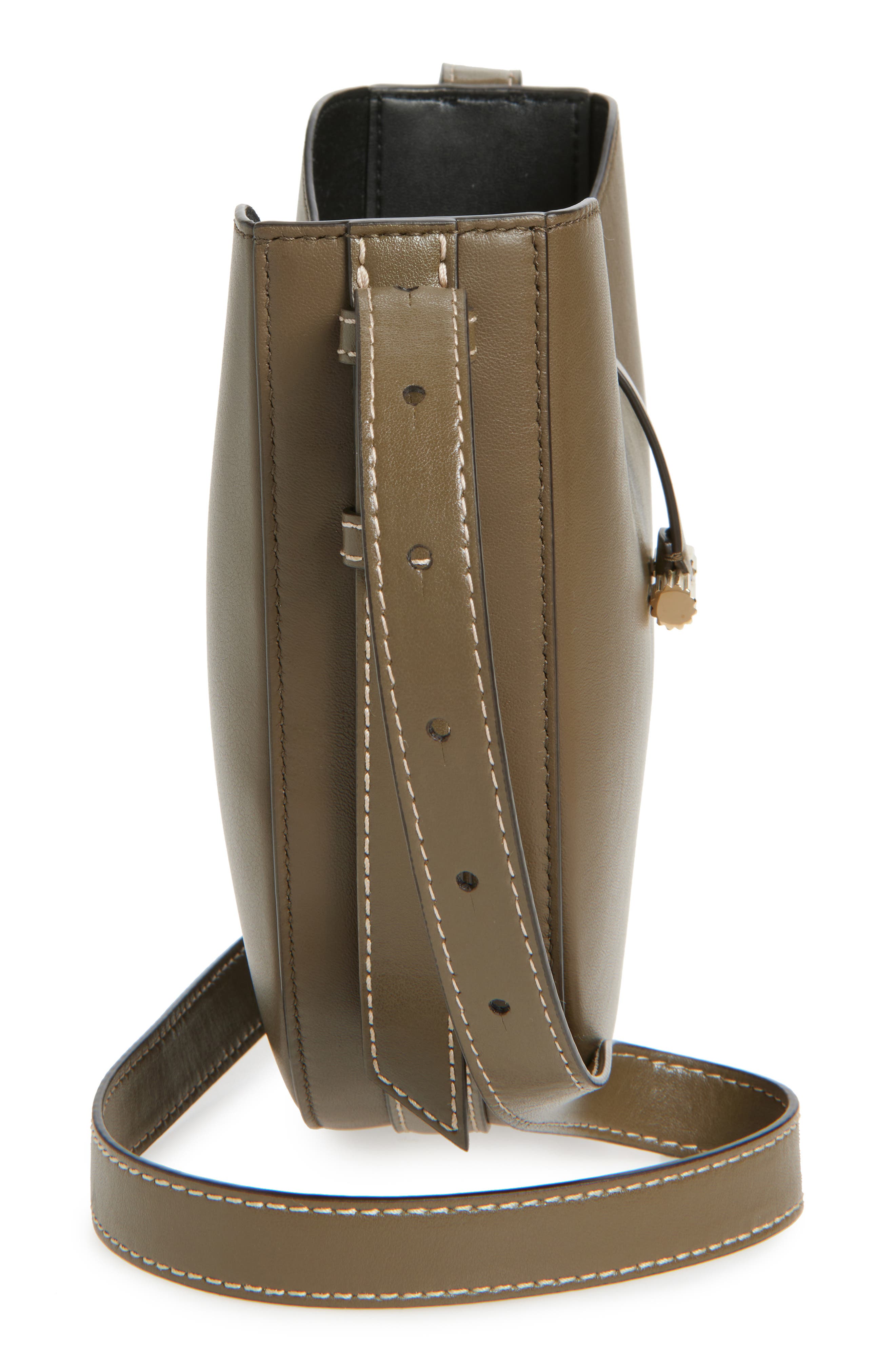 Dia Leather Crossbody, Alternate, color, DARK KHAKI