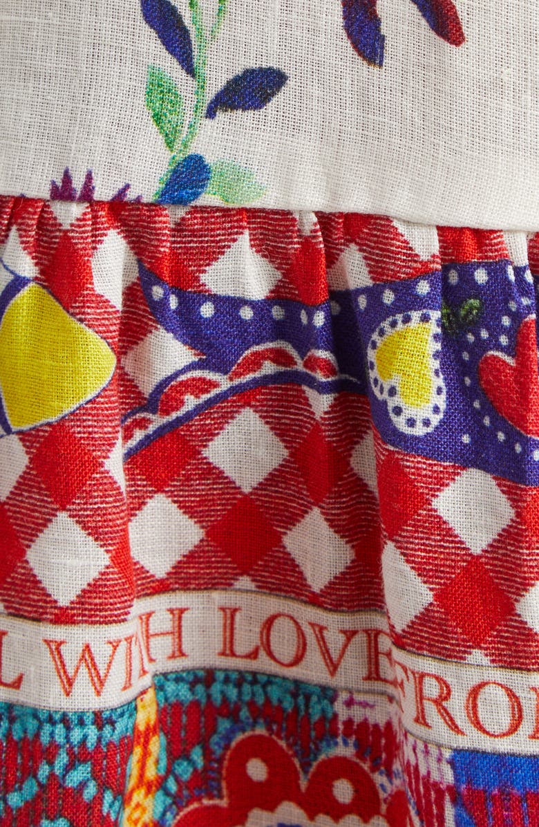 Camilla Tiered Long Sleeve Linen Shirtdress, Alternate, color, Faith Luck Justice