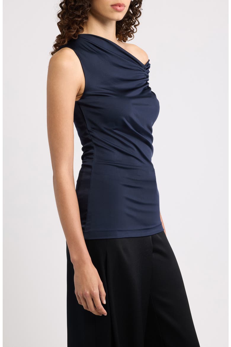 Ejoia Ruched Off the Shoulder Top, Alternate, color, SKY CAPTAIN