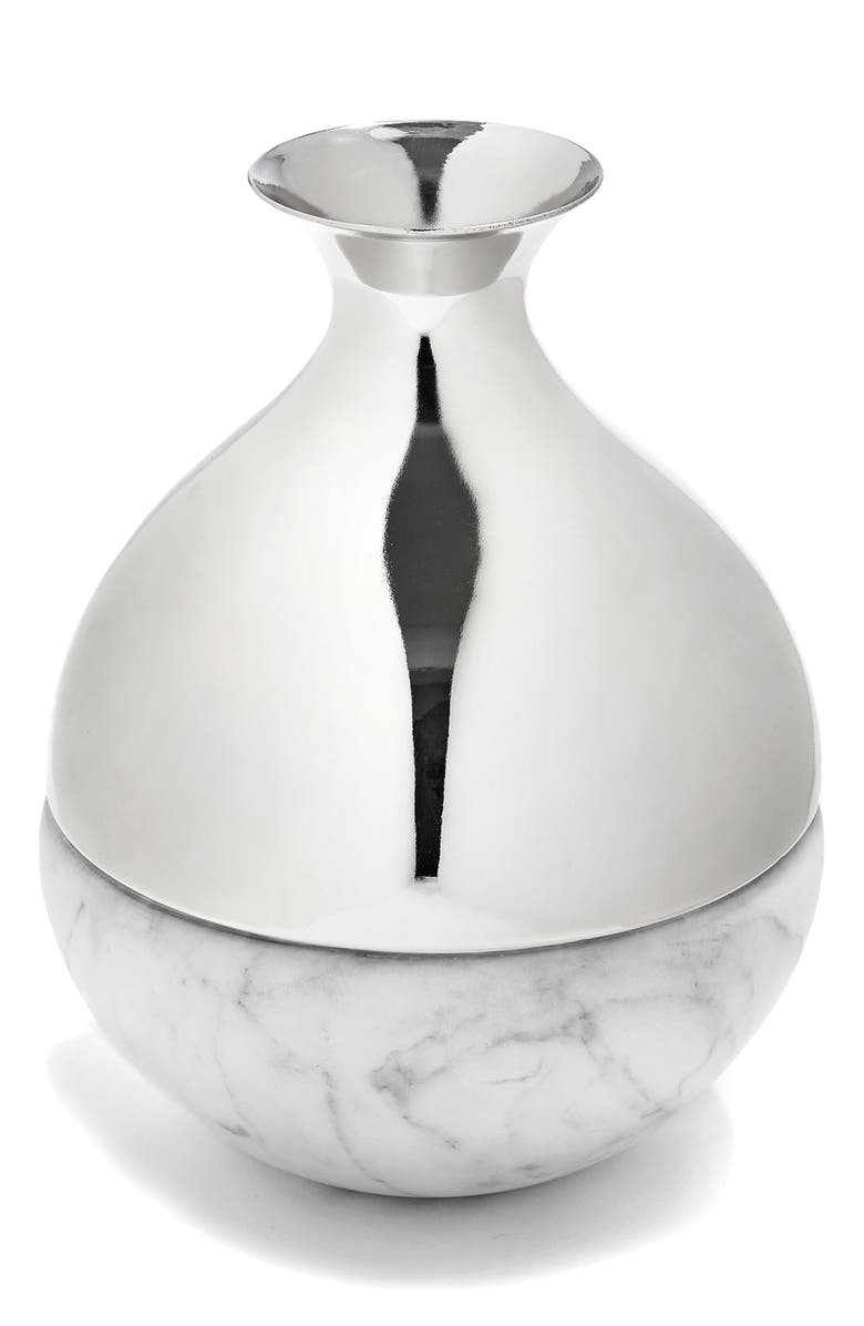 ANNA New York Dual Bud Vase, Main, color, Carrara Silver