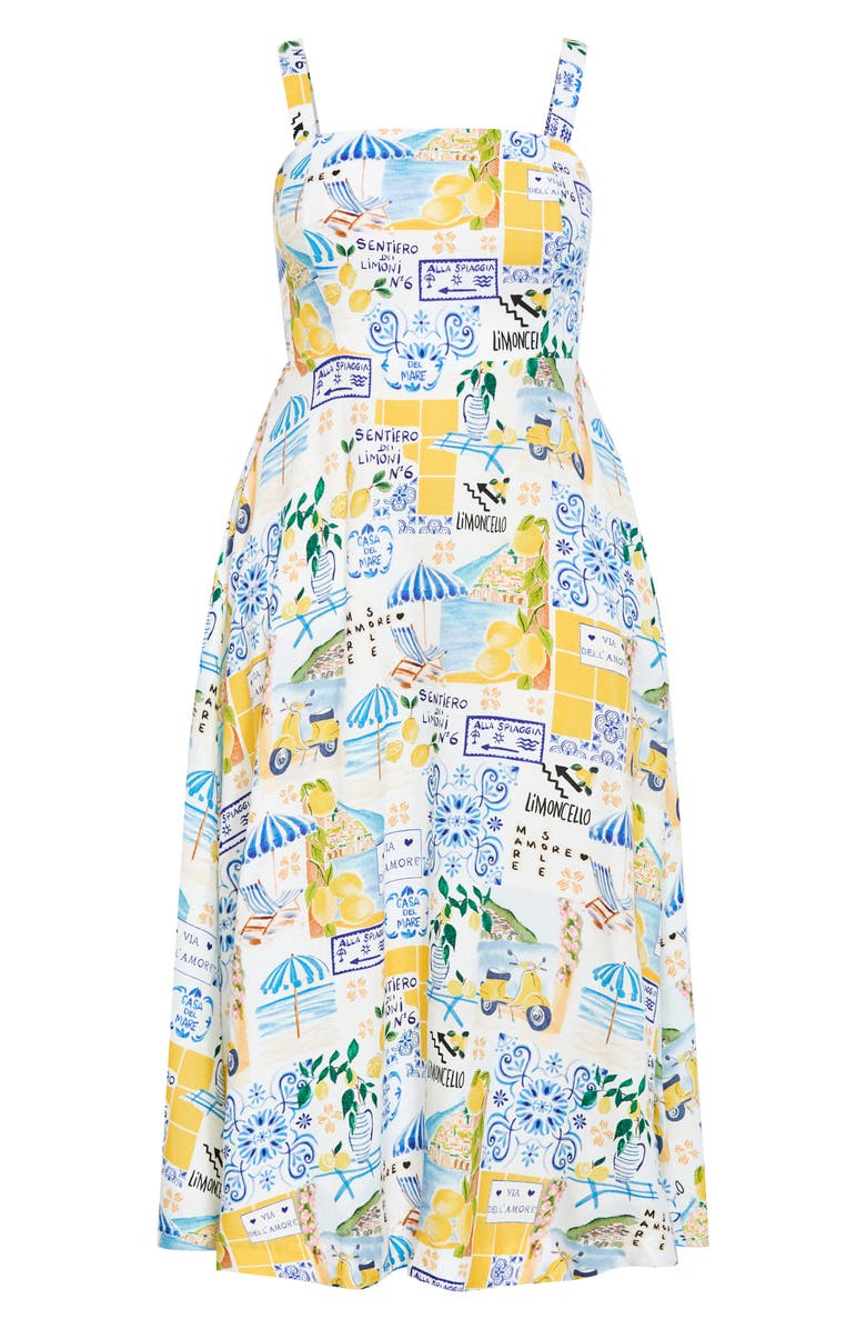 City Chic Collins Print Sleeveless Maxi Dress, Alternate, color, 