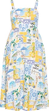 City Chic Collins Print Sleeveless Maxi Dress
