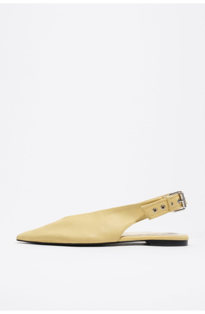 Bimba y Lola Leather Slingback Pointed Toe Ballerina, Main, color, Light Yellow