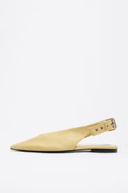 Bimba y Lola Leather Slingback Pointed Toe Ballerina