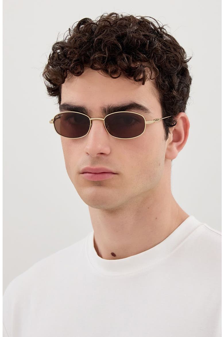 54mm Oval Sunglasses, Alternate, color, GOLD