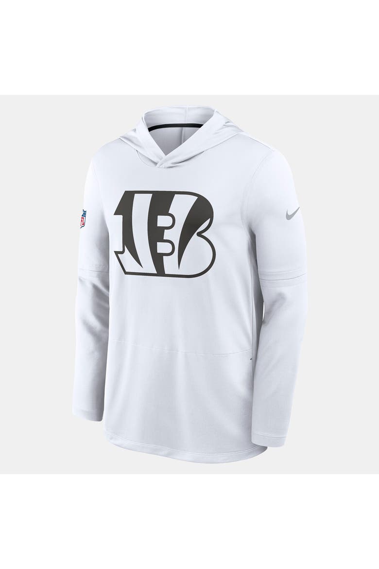 Men's Nike White Cincinnati Bengals Sideline Alternate Lightweight Long Sleeve Hooded Dri-FIT T-Shirt, Alternate, color, White