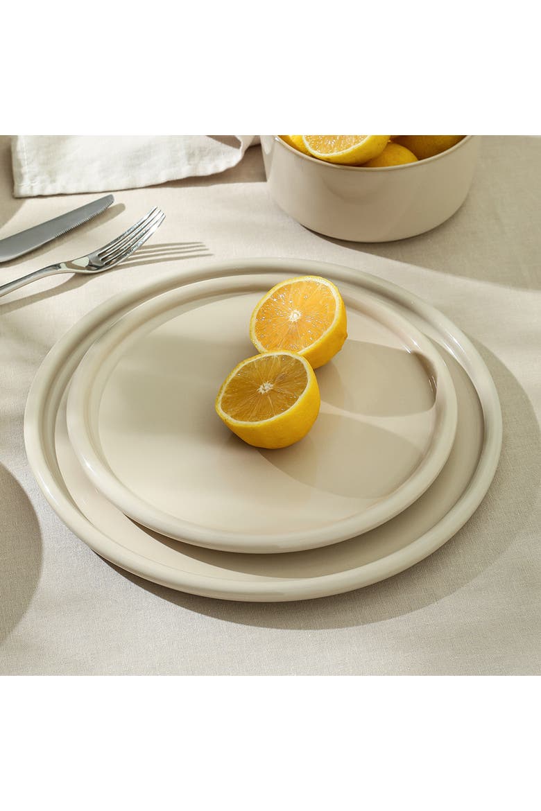 Eden Stoneware 4-Piece Dinner Plate Set, Alternate, color, Beige