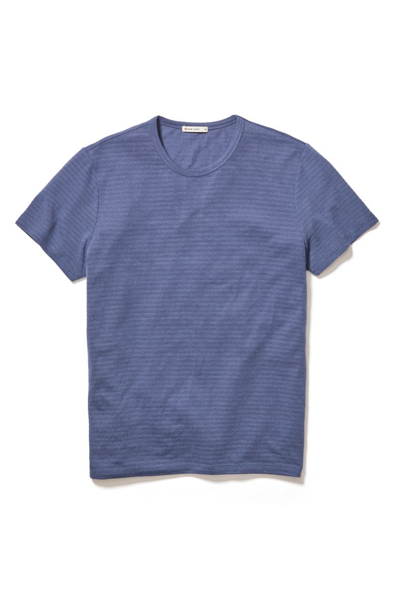 Marine Layer Signature Jacquard T-Shirt, Alternate, color, Mood Indigo