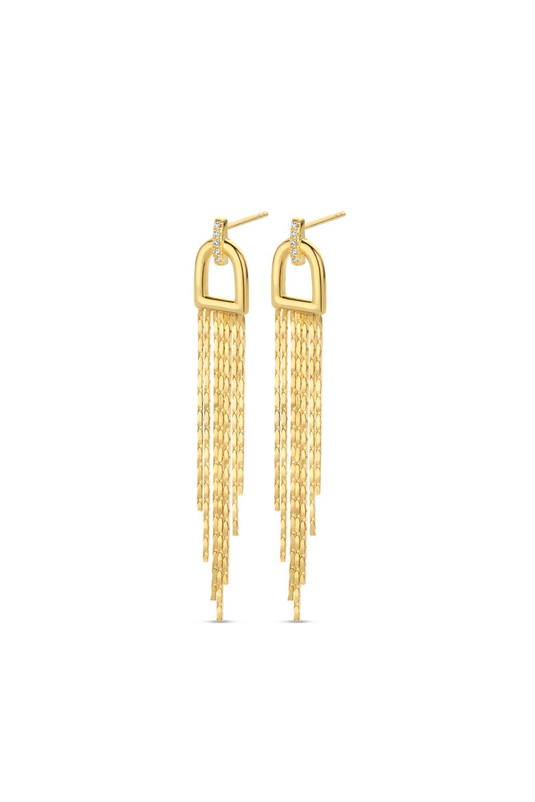 Arch Diamond Earrings | 10 natural diamonds | 925 Sterling Silver | Earrings | Pin | Yellow 18k-Gold Plated, Main, color, Yellow 18k Gold Plated