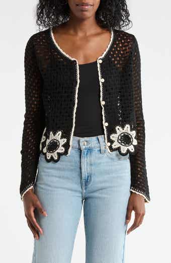 Forgotten Grace Scallop Trim Crochet Sweater