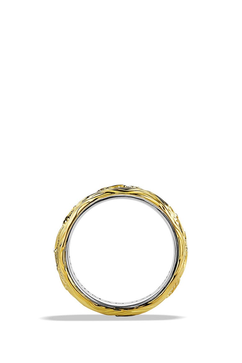 Waves Band Ring with Gold, Alternate, color, TWO TONE