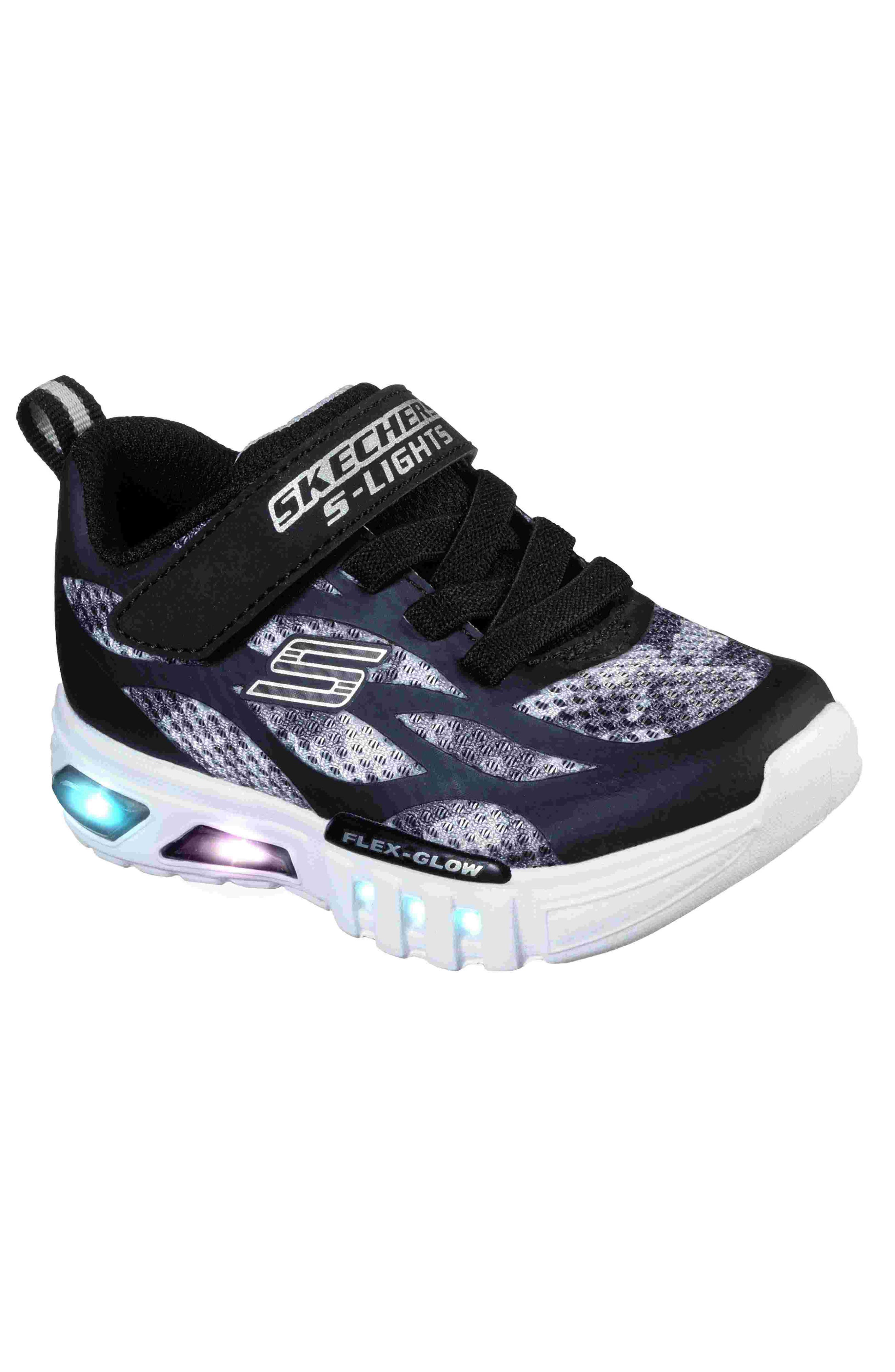 Flex Glow Dezlom Light-Up Sneaker, Alternate, color, BLACK/ GREY