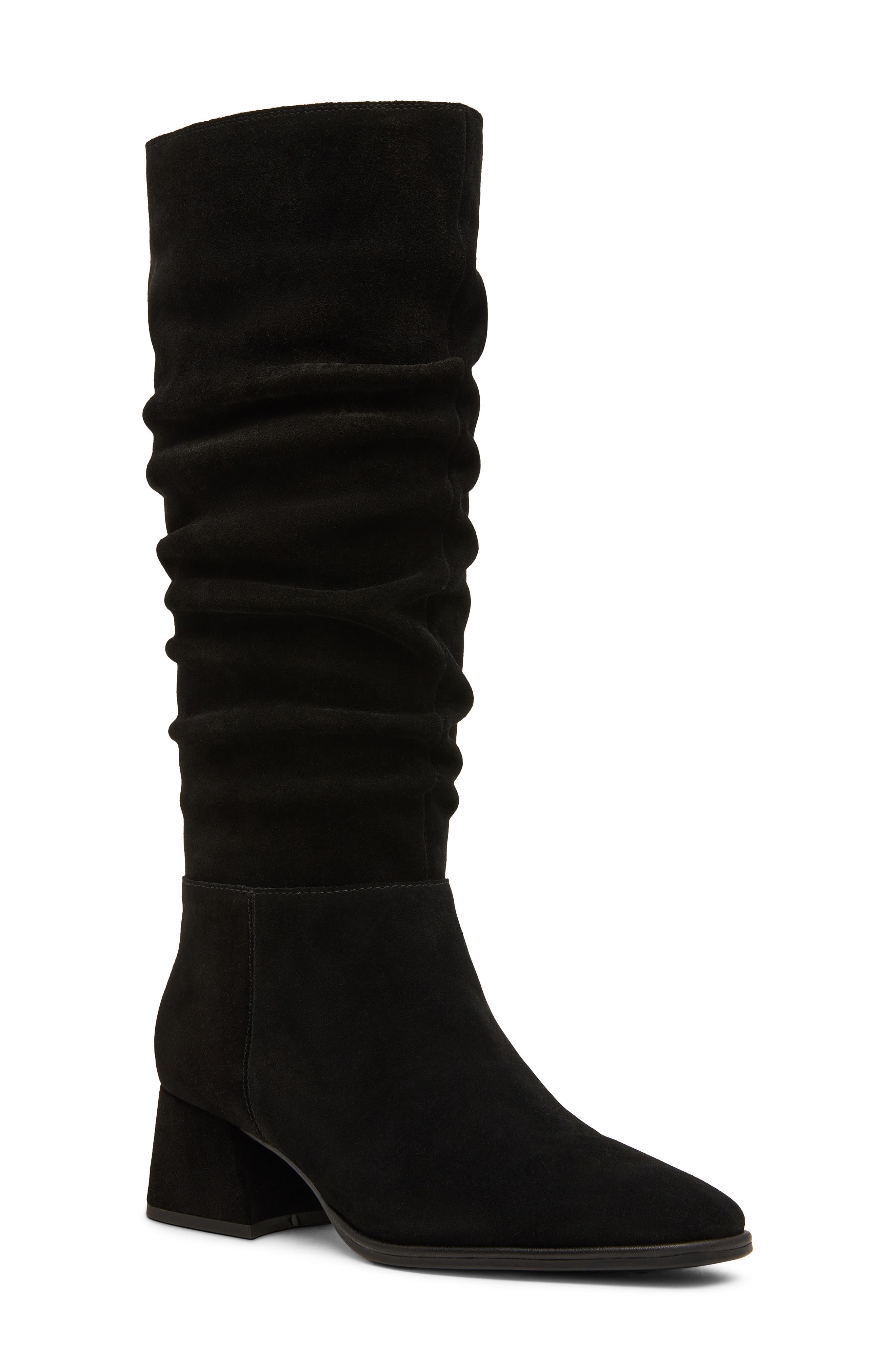 Maddix Waterproof Knee High Boot, Main, color, BLACK SUEDE