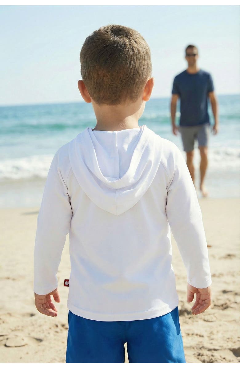 CITY THREADS Baby Unisex UPF 50+ Long Sleeve Hooded Rashguard Tee, Alternate, color, Medium Grey