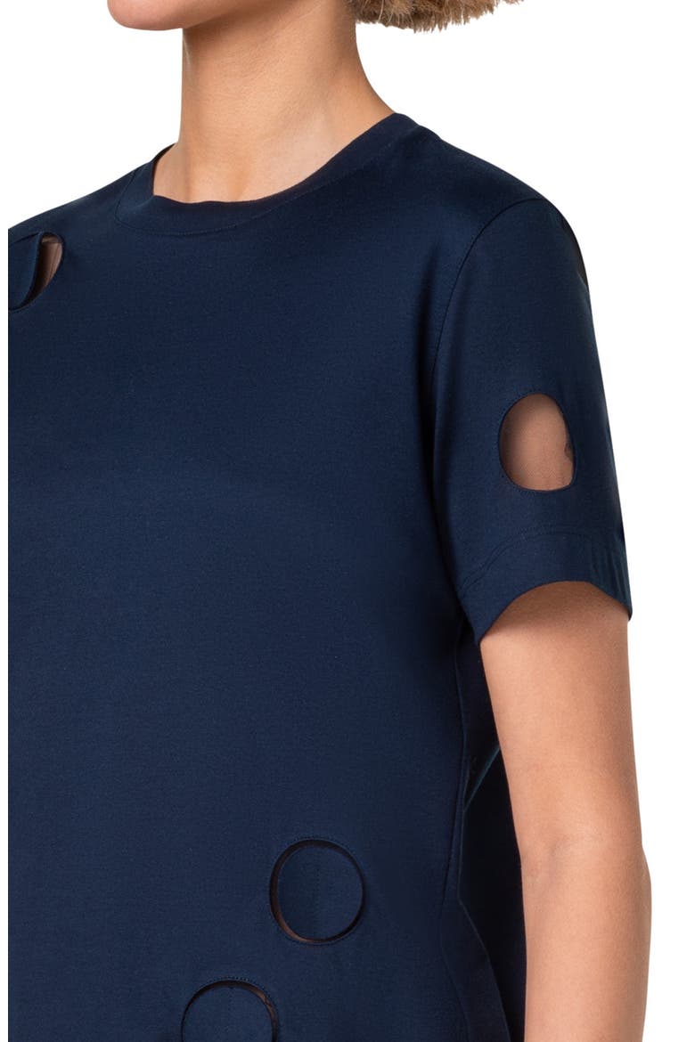 Dot Cutout Cotton T-Shirt, Alternate, color, INK