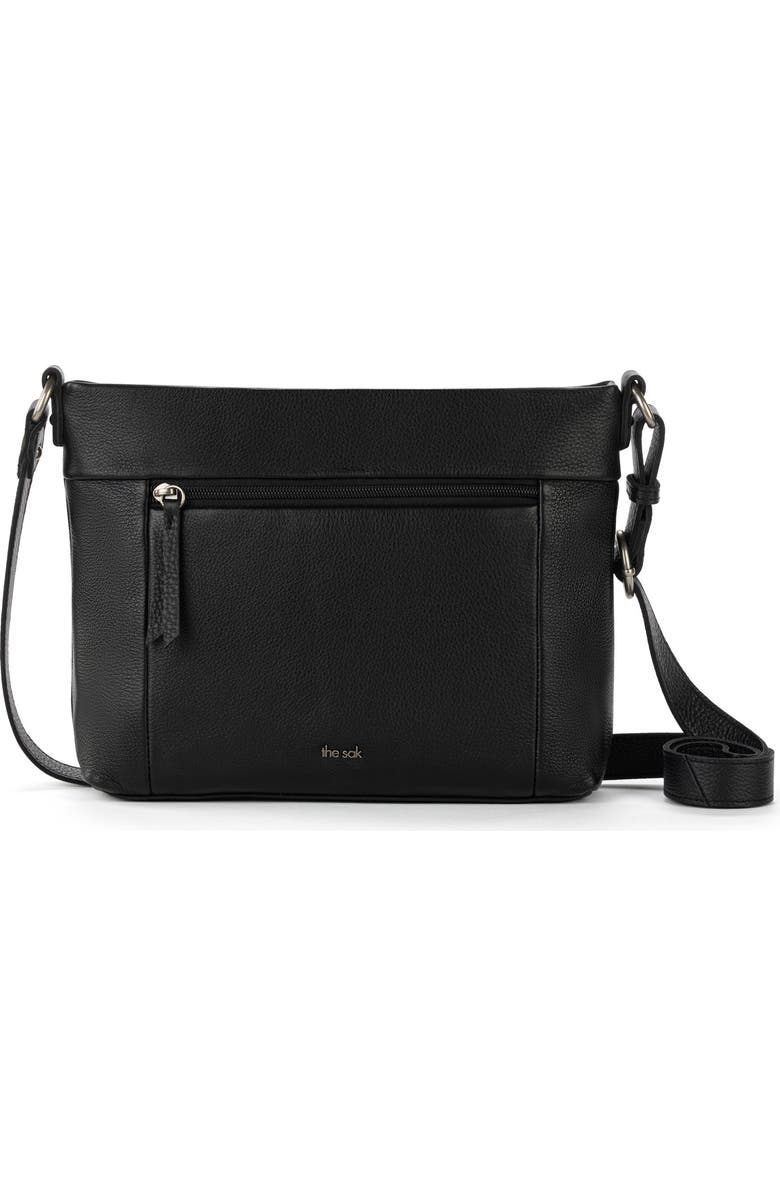 The Sak Melrose Crossbody Leather Bag, Alternate, color, Black Silver Stud