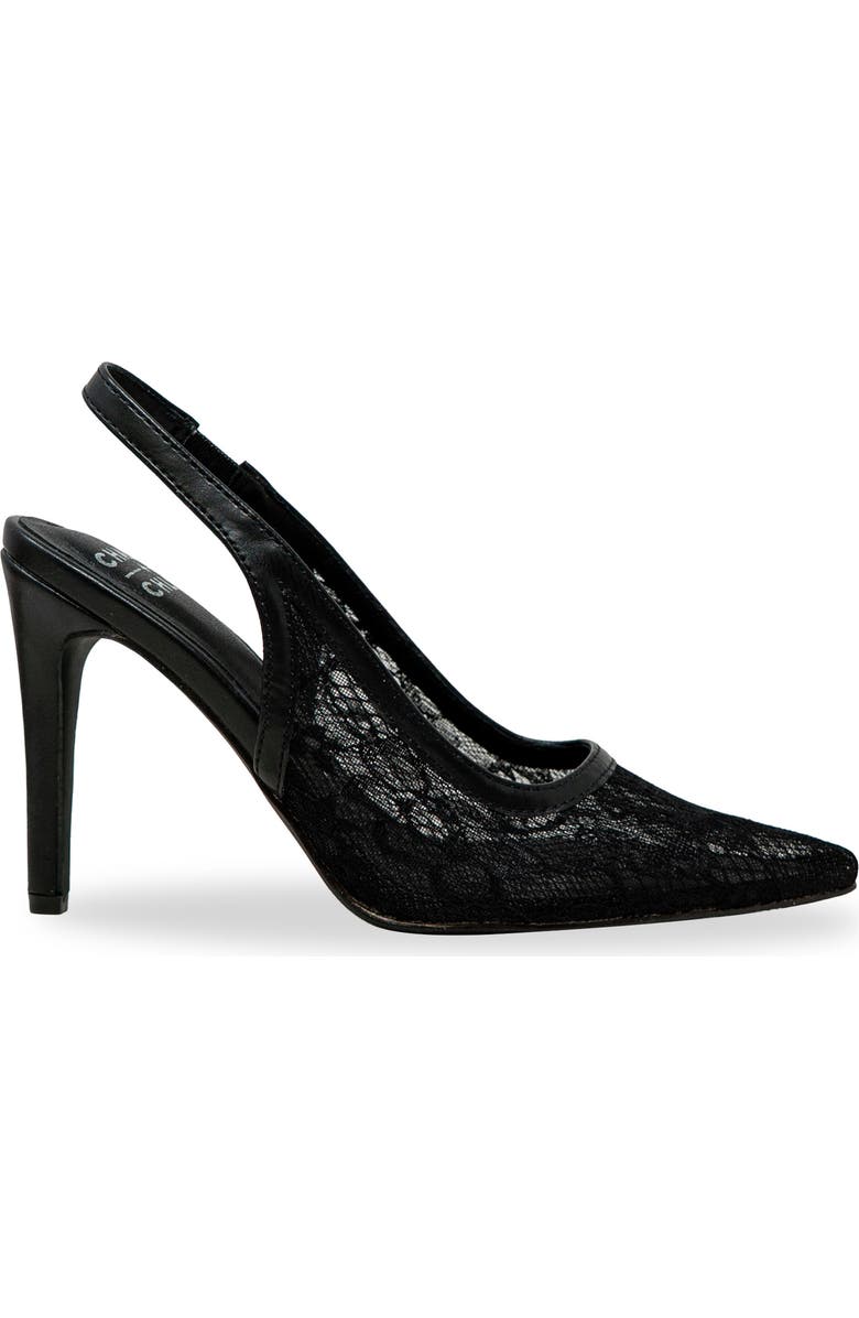 CHASE AND CHLOE Bethany Floral Lace Slingback Pump, Alternate, color, Black Lace
