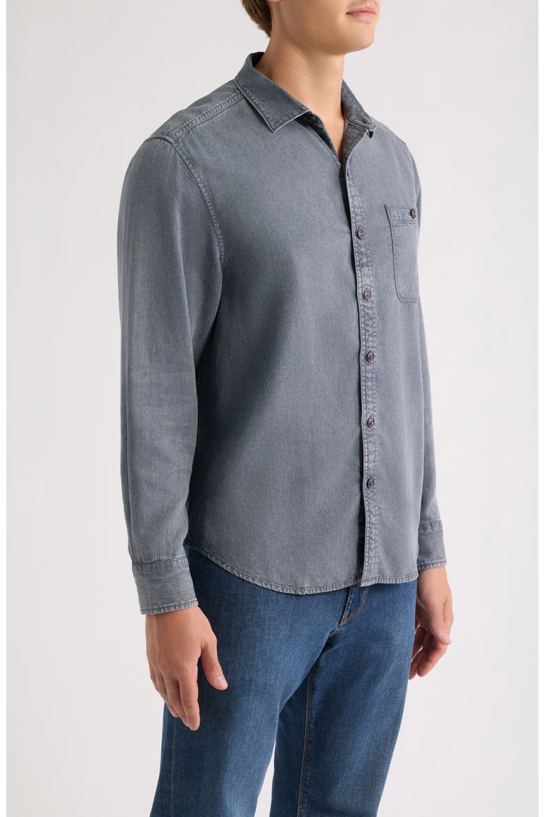 Bonfire Beach Twill Long Sleeve Button Up Shirt, Alternate, color, TURBULENCE