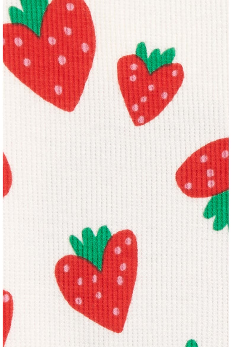 Stella McCartney Strawberry Print Waffle Knit Leggings, Alternate, color, 100RO WHT RED