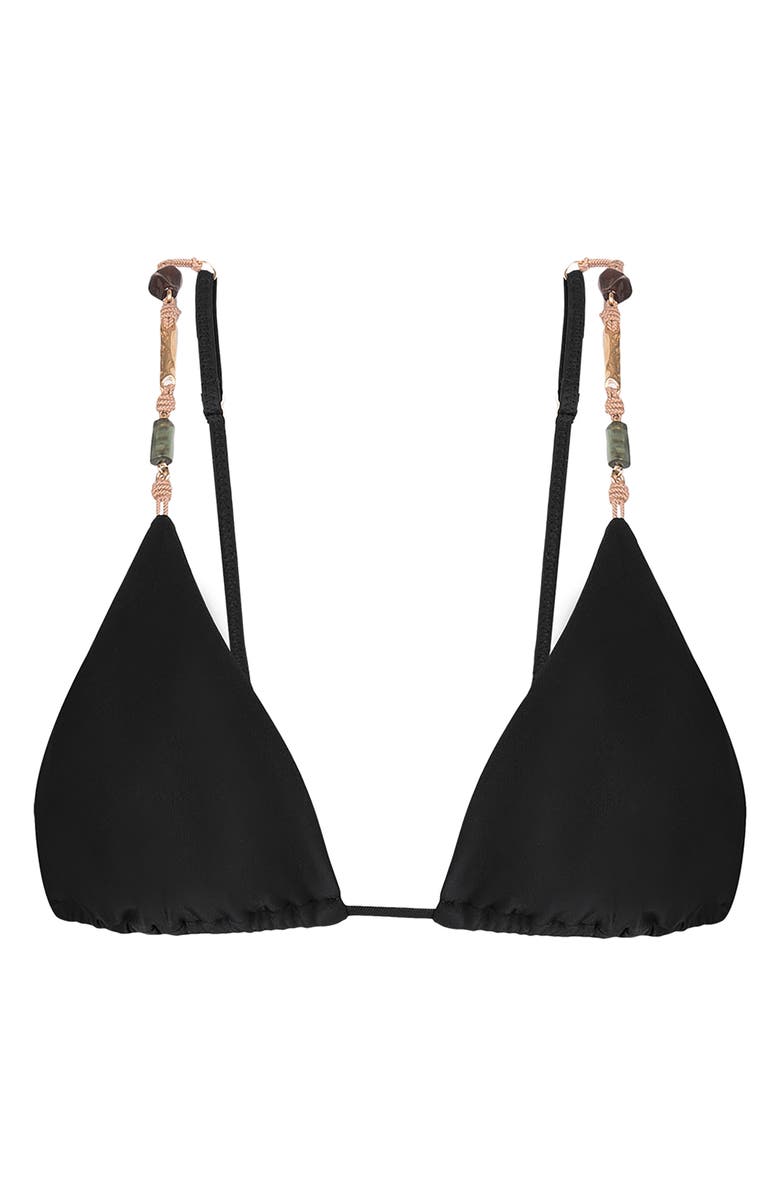 ViX Paula Hermanny Kaia Paral Beaded Triangle Bikini Top, Alternate, color,