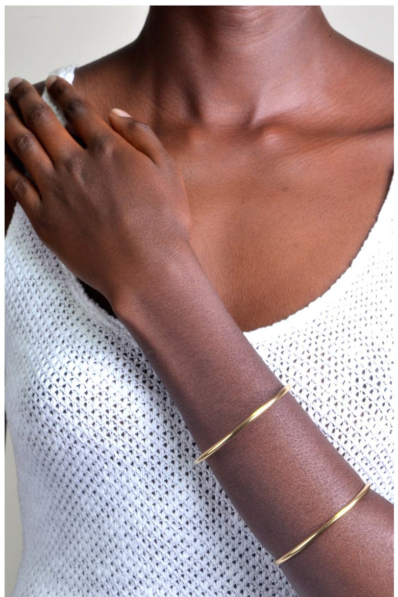 'Arch' Cuff Bracelet, Alternate, color, BRASS