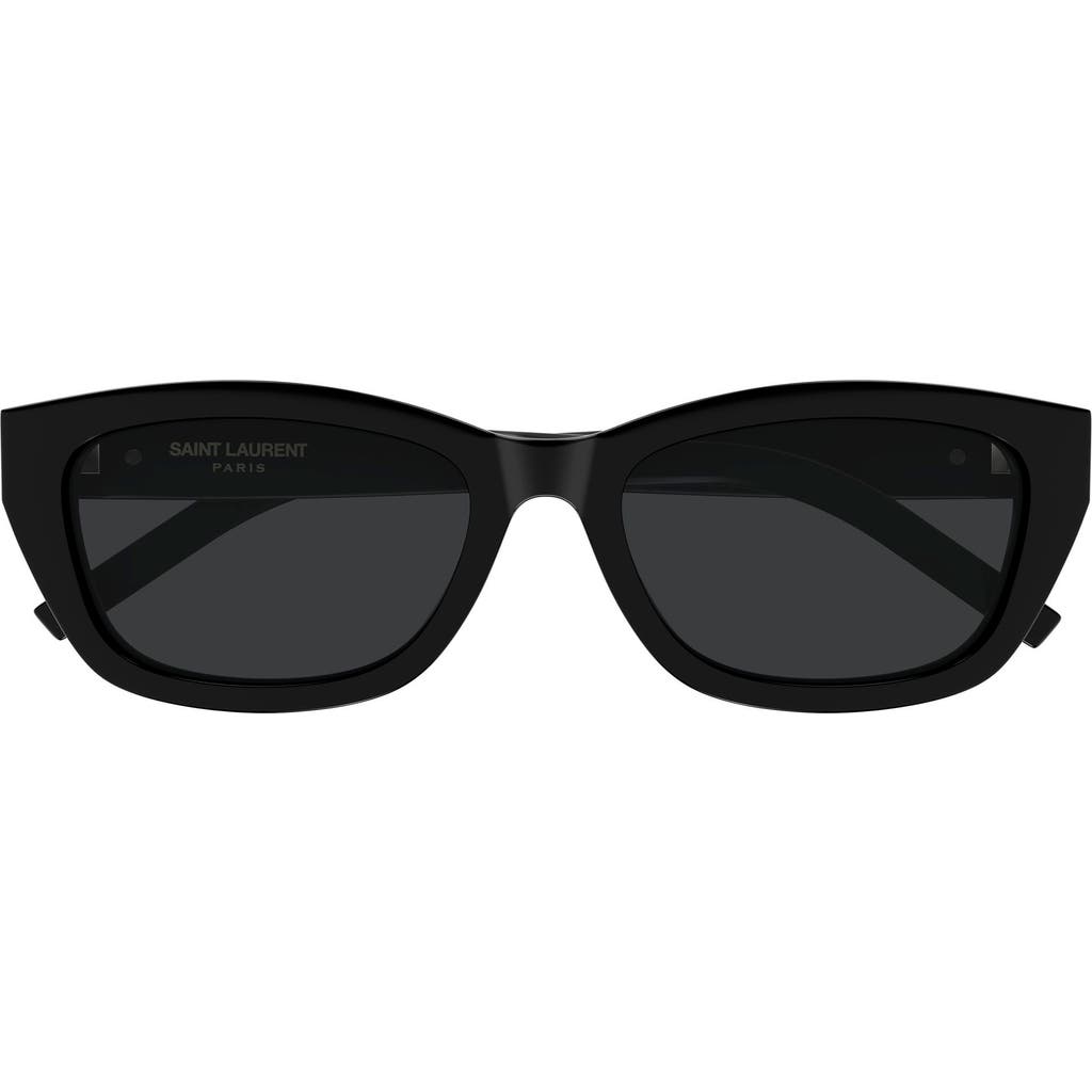 Saint Laurent 55mm Rectangular Sunglasses In Black