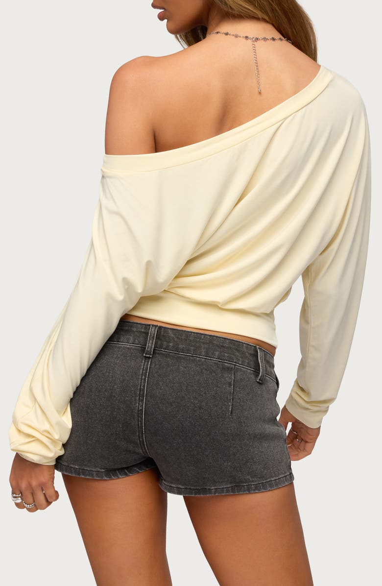 EDIKTED Caisynne One-Shoulder Long Sleeve Jersey Top, Alternate, color, 