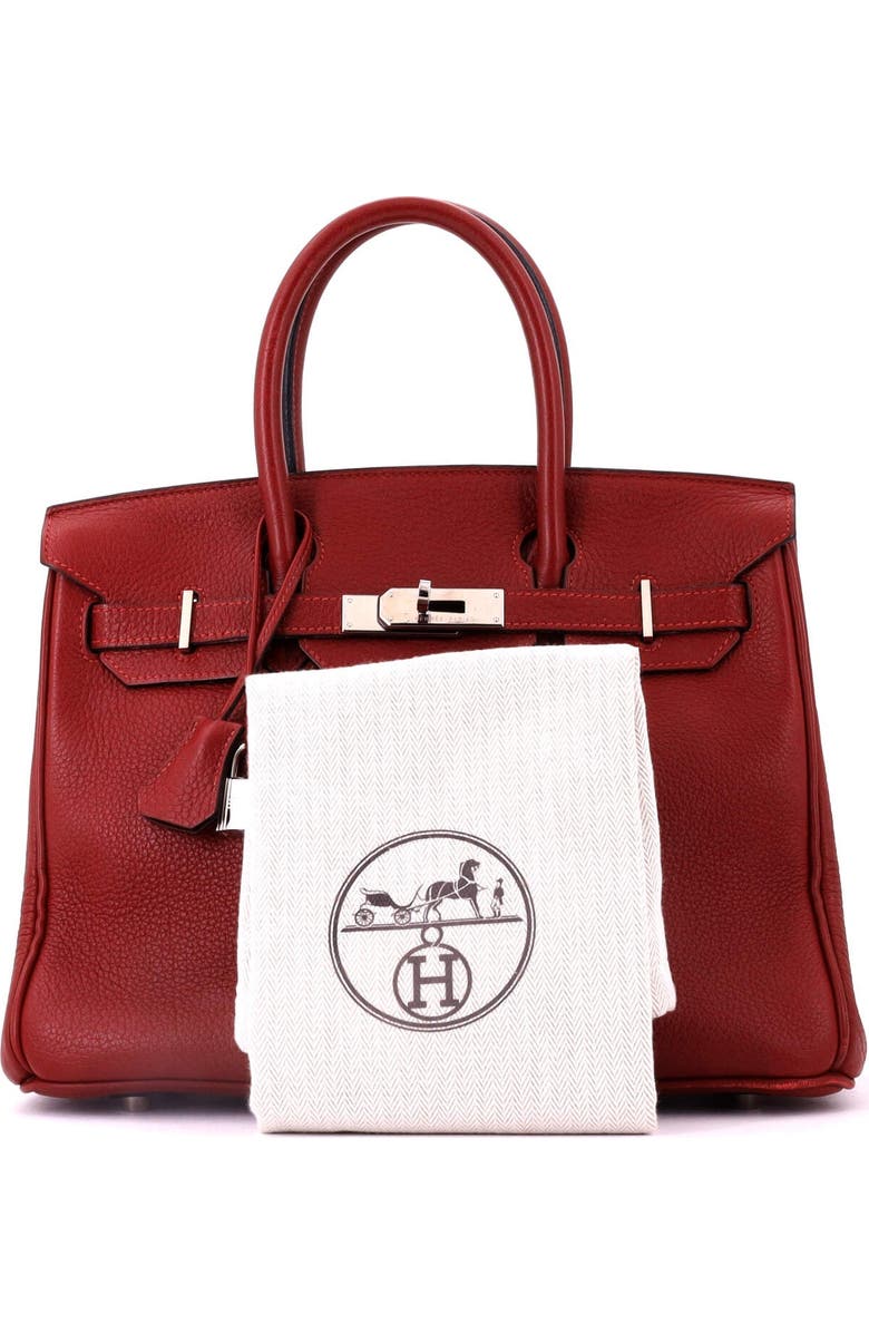 Pre-Owned Hermes Birkin Handbag Red Clemence with Palladium Hardware 30, Alternate, color, Rouge H